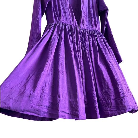 Catherine Regehr Sz M Purple Violet 100% Silk Taffeta Fit & Flare Dress - Picture 8 of 16